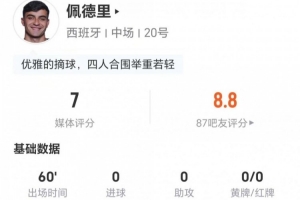 抗7成功 3抢断3造犯规 获评7分大战佩德里本场0射门+1关键传球 9进球集锦_抗7成功 3抢断3造犯规 获评7分大战佩德里本场0射门+1关键传球 9进球集锦在线观看_免费看直播